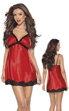 Seksi koszulka Satin Dress Red